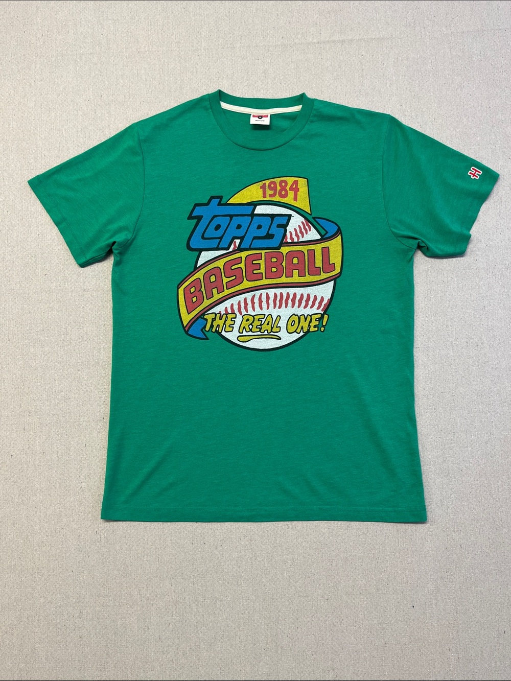 Homage Topps Baseball 1984 The Real One Graphic T Shirt Green Mens Medium